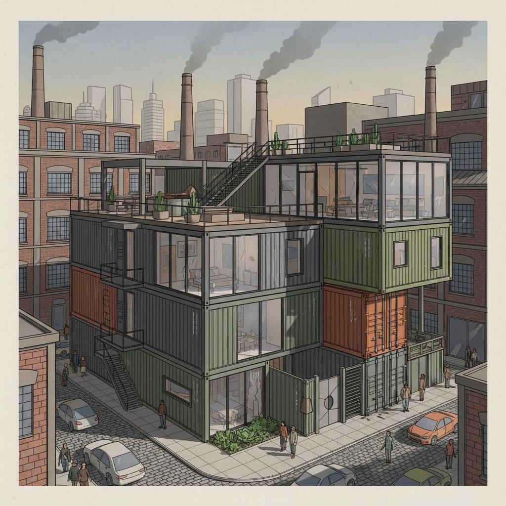 集装箱房屋设计：现代环保住宅